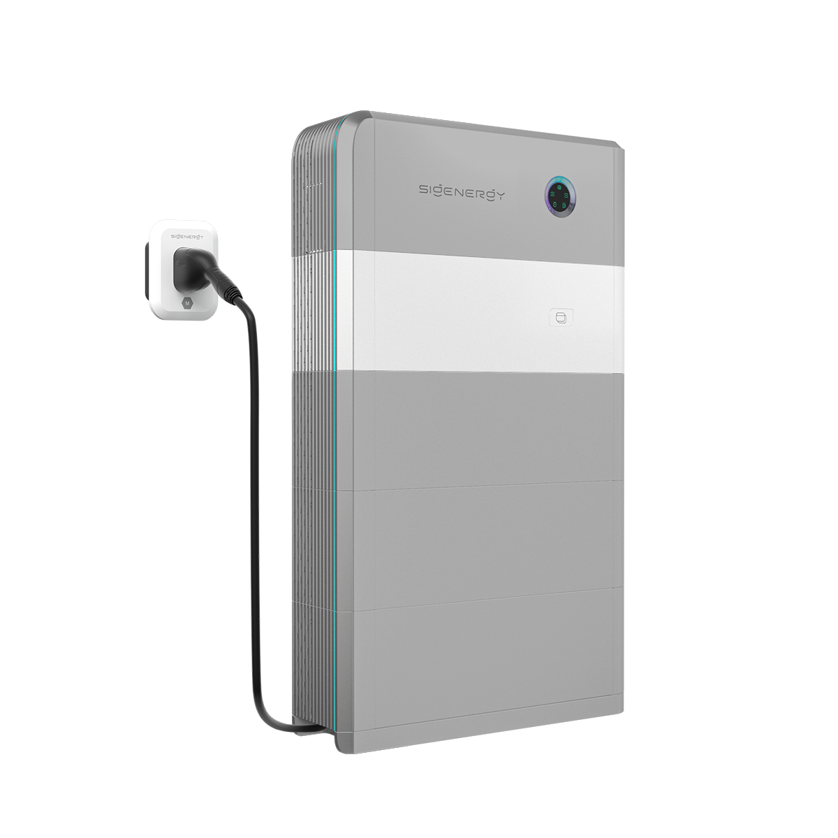 Sigenergy SigenStor met gestapelde accumodules en ingebouwde EV-lader (officiele productafbeelding)